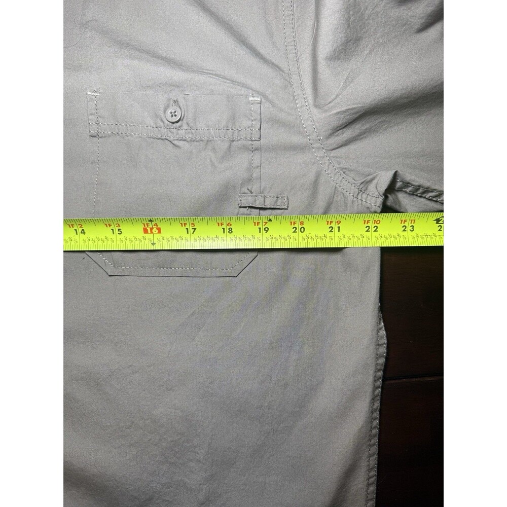 iJeans by Buffalo Shirt Mens Gray Green Army Button Up Convertible Long Sleeve L - Picture 12 of 13